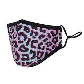 Washable Reusable 3 Layers Cotton Cloth - Grey - Leopard Print, One Size Fits Most