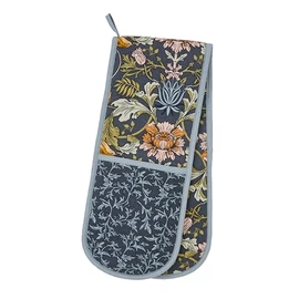 Ulster Weavers - William Morris Double Oven Gloves (88 x 18cm) - 100% Cotton - Traditional Navy Oven Gloves Heat Resistant - Washable - Jacobean Oven Gloves - Kitchen Accessories - Kitchen Gifts