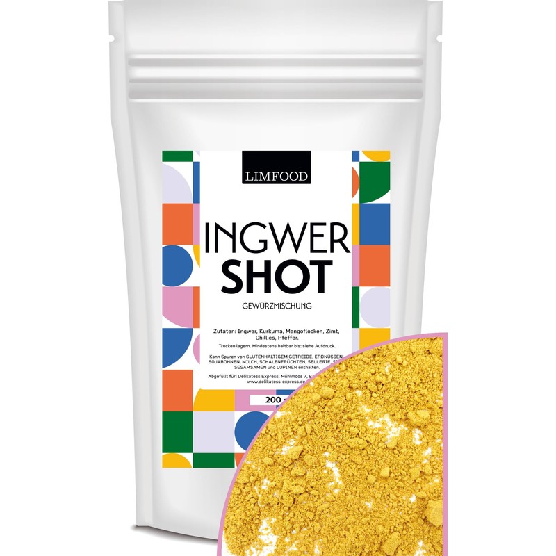 Limfood | 200 g Ginger Shot Powder, Fruity Sharp Ginger