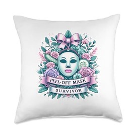 Peel-off Face Masks Survivor Funny Skincare beauty routine Throw Pillow