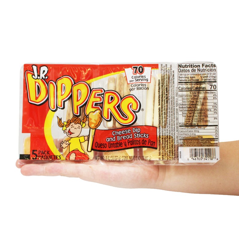 J.R. Dippers Cheese Dip & Bread Sticks Snacks (2 Packs),