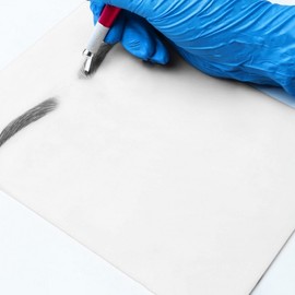 Real Skin Semi-Permanent Eyebrow Tattoo Practice Pad Practice White 8ea