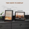 Heimlove 4x5 Metal Picture Frame,Black Aluminum Photo Frames-Real Tempered Glass,Tabletop