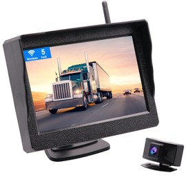 Digital Wireless Reversing Camera Set with 5 Inch LCD Monitor, HD WiFi Wireless Reverse Camera, IP68 Waterproof, 145° Wide Angle, Easy Installation, 300 m Distance for 12-36 V Trucks, Pickup Trucks