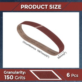 Kozelo 6 Pcs Sanding Belts 2 x 42 Inch 150 Grit Aluminum Oxide Abrasive Sandpaper for Belt Sander Metal Grinding Wood Working Weld Rust Removal
