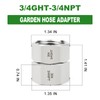 TAISHER 1PCS 304 Stainless Steel Garden Hose Adapter, 3/4" GHT