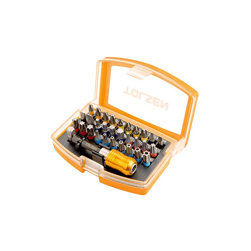 Tolsen 32 Piece Screwdriver Bit Set - Color Coded PZ,