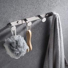 LOLYPOT Towel Hook, Bathrobe Hook, Wall Hook, Clothes Hook, 304 Stainless Steel, Wall Mount, Towel Holder, Bathroom and Kitchen Door Hook