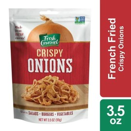 Fresh Gourmet Crispy Onions Snack and Salad Topper 3.5 Ounce (Pack of 1)