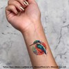 4 x 'Colourful Kingfisher' Temporary Tattoos - Water Resistant, Skin-Safe,
