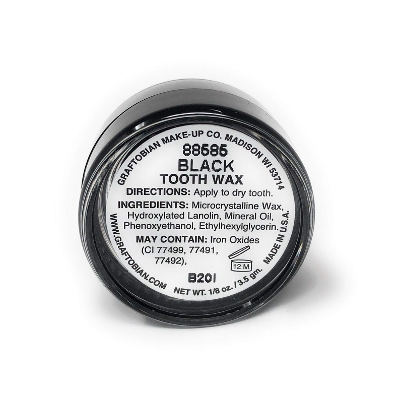 Graftobian Theatrical Tooth Wax - Black 1/8th Ounce (0.125 oz)