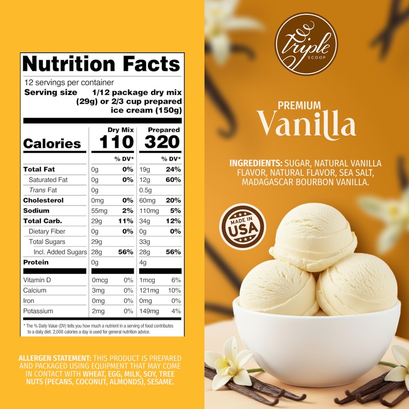 Triple Scoop - Premium Vanilla Ice Cream Mix For Ice