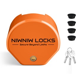 Heavy Duty Trailer Hitch Lock - Universal Fit 1-7/8",2" and 2-5/16" Couplers | Anti-Theft RV Trailer Tongue Lock for Truck Boat | Structural Steel Security Design (Orange)