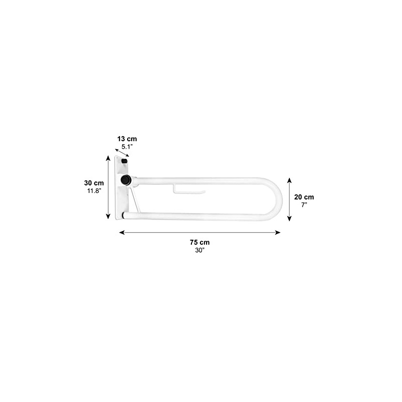 PEPE Mobility Toilet Grab Rail 75 cm (29.5"), Flip Up