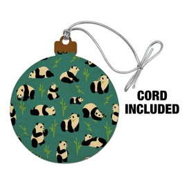 GRAPHICS & MORE Panda and Bamboo Pattern Wood Christmas Tree Holiday Ornament
