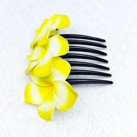 Hawaiian Plumeria Flower Hair Combs for Women Hawaiian Flower Hair Comb Hawaiian Headpiece Hair Accessories for Women Girls Hawaiian Flowers Hair Clips Hawaiian Floral Hair Pins