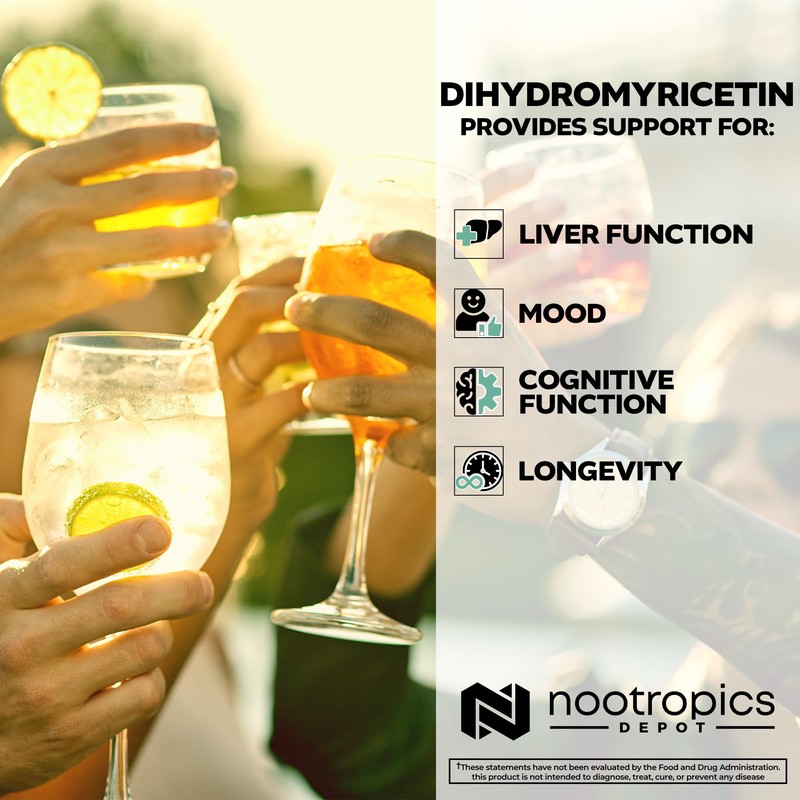 Nootropics Depot Dihydromyricetin (DHM) Capsules | 500mg | Supports Liver,