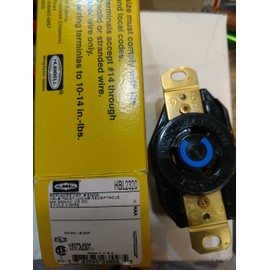 1- Hubbell HBL2320 - NEMA L6-20R Twist Lock Receptacle, Rated 20A, 250V