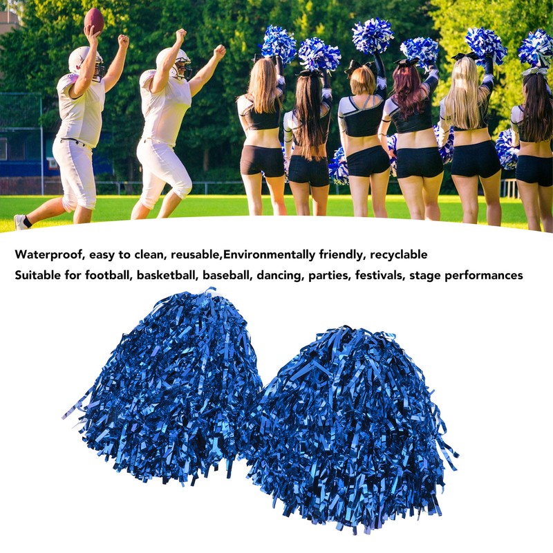 2PCS Cheerleading Pom Poms with Hard Handle Handheld Party Shakers