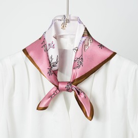 QIUTIMIY Mulberry Silk Scarves for Women Lightweight 21"x21" Square Scarf Small Neckerchief Women Digital Printed Head Wrap((53cm) Square Scarf 10)