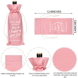 Pink Farewell Gifts for Coworkers Friends Going Away Gifts for Friends New Beginnings Gifts for Women Goodbye Gifts for Coworkers Moving Away Gifts for Friends New Chapter Wine Bag