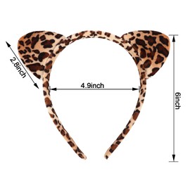 Amariver Leopard Ears Headband Cat Ears Headbands for Women Leopard Costume for Women Cheetah Print ears