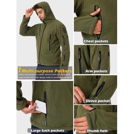 ReFire Gear ReFire Gear Men's Warm Military Tactical Sport Fleece Hoodie Jacket