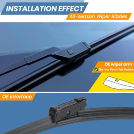 GSPSCN 3 Wipers Replacement for Alfa Romeo Stelvio 2021 2020 2019 2018 2017 Original Equipment Windshield Wiper Blades 26"+18"+13" (set of 3) Top Lock