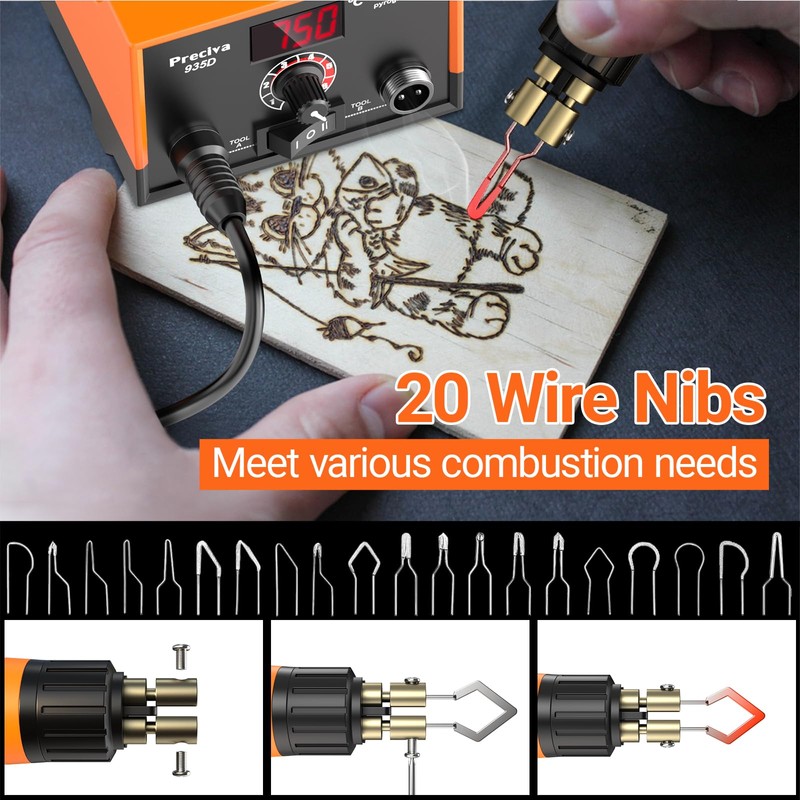 Preciva 935D Dual Pen Wood Burning Kit with Digital Display