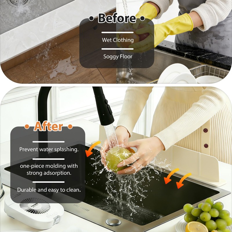Sink Splash Guard Silicone, Compact Lightweight Accessory for Travel and