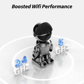 JUFLSKY Robot Security Camera,Indoor Camera Robot,5G/2.4Ghz WiFi Robot Cameras for Home Security,Pet/Baby Camera with Phone App Motion Detection and Alarm,Home Security Two-Way Talk, Human Detection