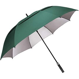 G4Free 62 inch Extra Large Windproof Golf Umbrella Auto Open Umbrella Double Canopy Vented Anti UV Sun Protection Oversize Stick Umbrellasï¼Dark Greenï¼