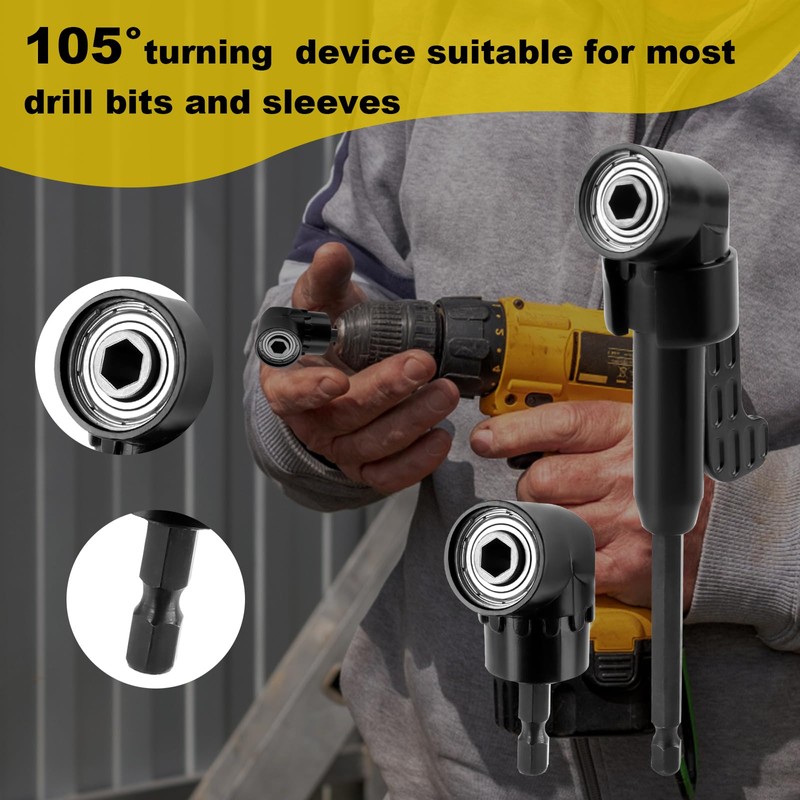 14-Piece 105° Angle Screwdriver Attachment Set, Angle Attachment Set Bit