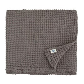 Linen & Cotton Ezra Premium Quality Waffle Towel Sauna Towel Beach Towel Bath Towels Shower Towels Guest Towels 48% Linen 52% Cotton - 80 x 100 cm (Taupe)