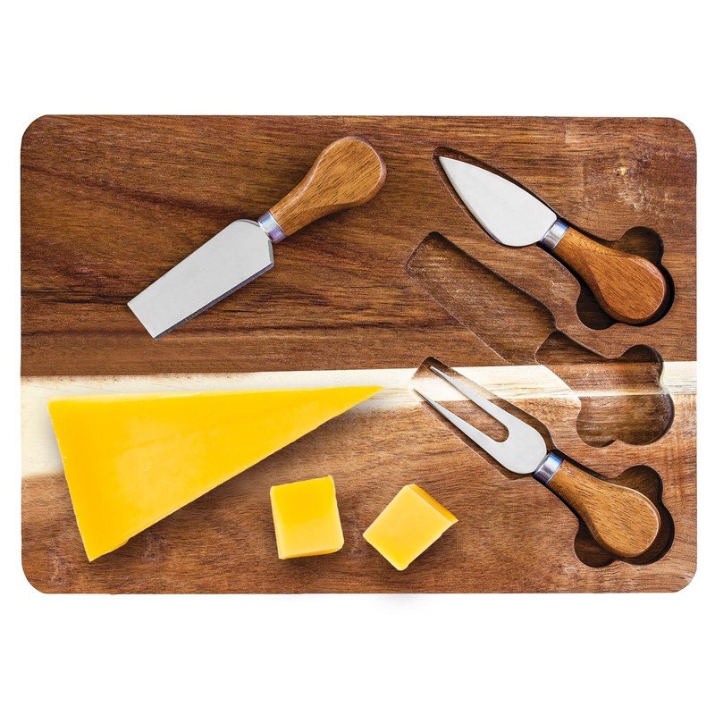TB Home 4-Pc. Acacia Wood Cheese Serving Board with Cheese