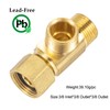 Breezliy Brass Angle Stop Add-A-Tee Valve, 3/8-Inch Compression Inlet x