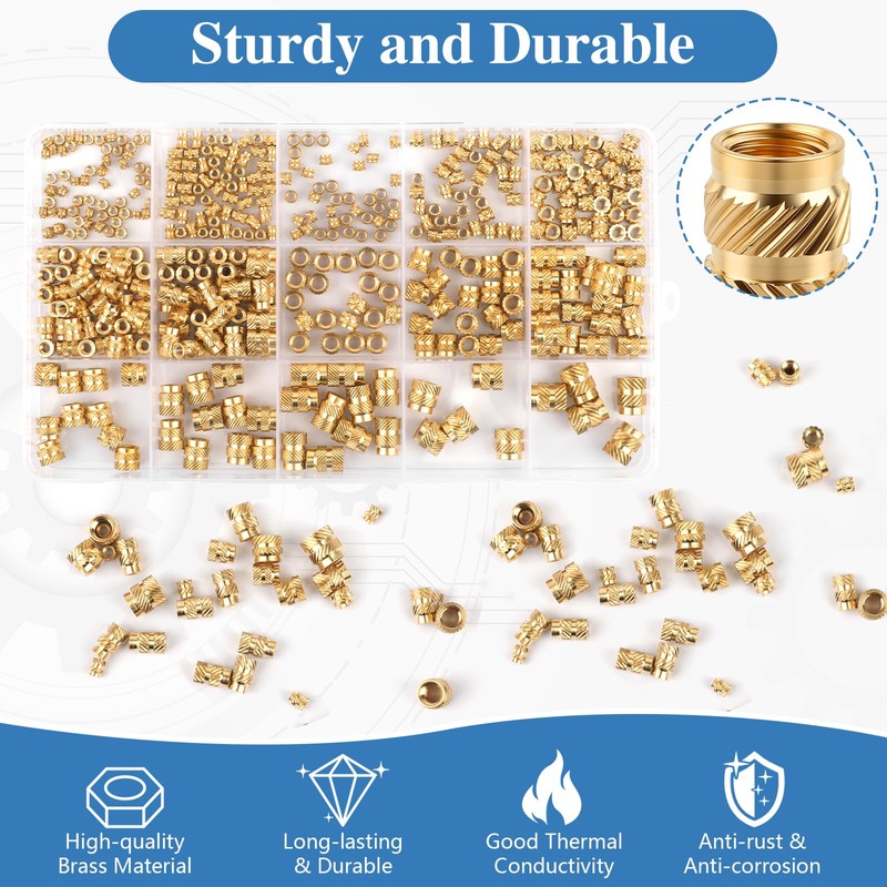 420 Pcs Threaded Inserts, M2 M2.5 M3 M4 M5 M6