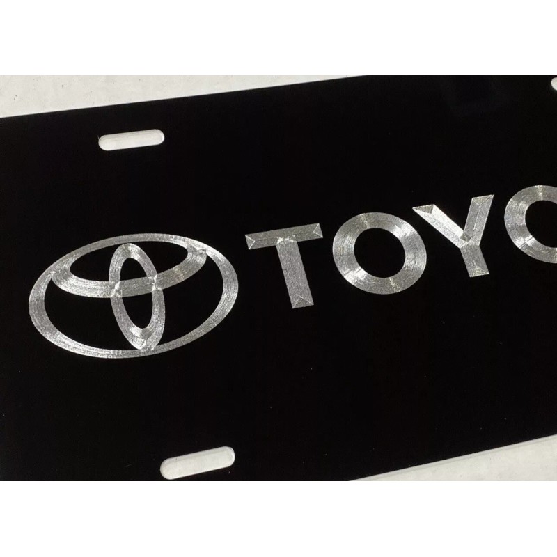 BLVD Toyota Car Tag Diamond Etched Aluminum Engraved Vanity Front