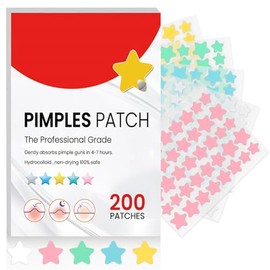 Parches para Acne,Pimple Patch,Parches para el acn con forma de estrella, parches para granos, 200 unidades. Reducen el enrojecimiento y absorben las 