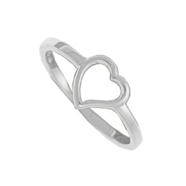 Boma Jewelry Sterling Silver Open Heart Ring, Size 6