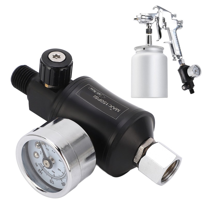 Air Pressure Regulator Filter Pneumatic Adjusting Valve with Gauge for