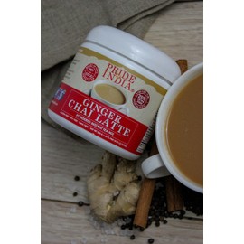 Pride Of India Ginger Chai Latte Instant Tea Premix Powdered, 8.82 oz (250 g) Jar (Makes 20 Cups)