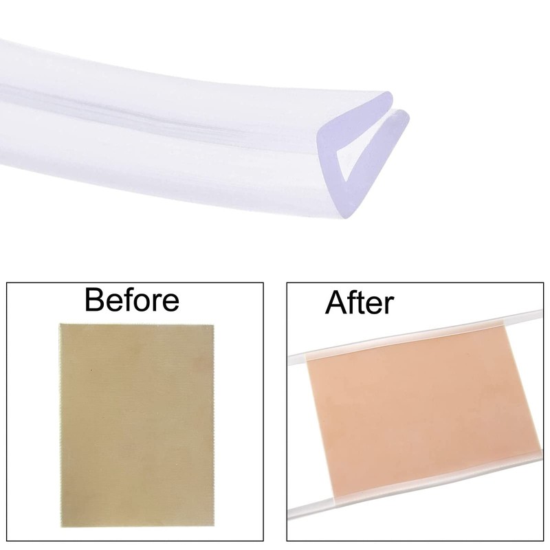TA-VIGOR Trim Seal, Transparent PVC U-Seal Channel Edge Protector Sheet,