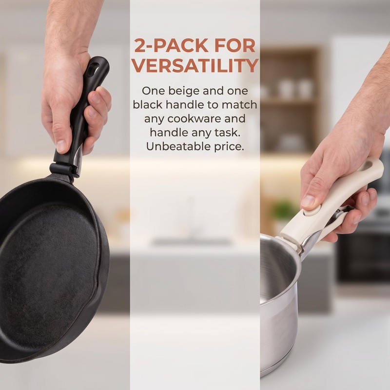 2 Pack Removable Handle, Detachable Pot Handles, Replacement Handles for