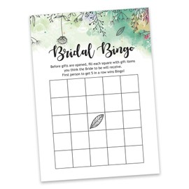 Inkdotpot Cards For Bridal Wedding Shower Bachelorette Party Bulk Blank Square Fill In Gift Ideas 50 Greenery Floral Bingo Game
