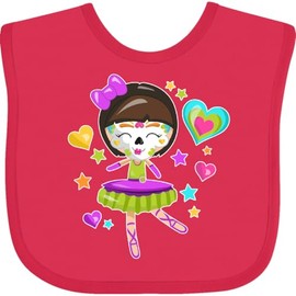 inktastic Dancing Sugar Skull Girl for Día De Los Muertos Baby Bib Fuchsia 31e10