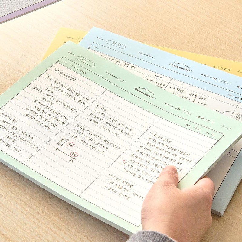 MUNID Subject Horizontal NotePads, 50 Sheets, 10.1 inches x 7.5
