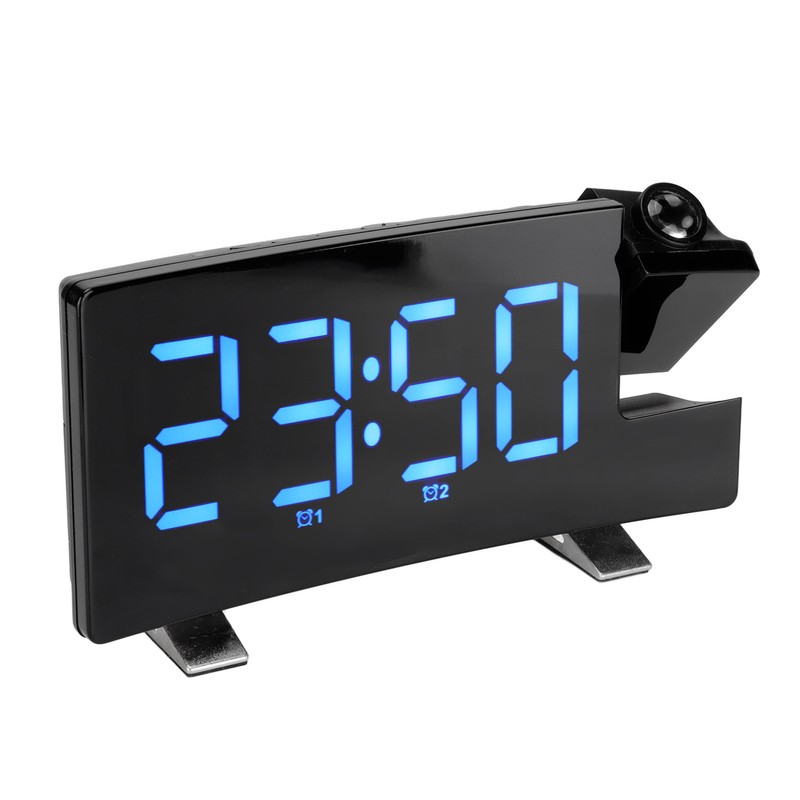 Digital Alarm Clock 180° Projection On Ceiling Wall USB Powered