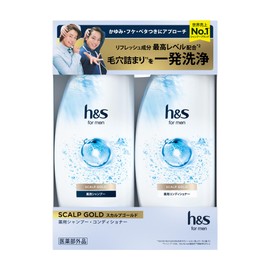 h&s for men Scalp Gold Shampoo & Conditioner Set, 11.8 fl oz (350 ml+350 g), H and S For Men