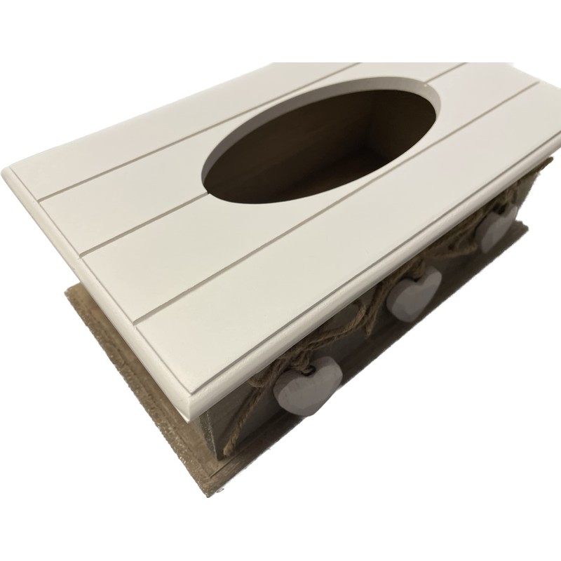 khevga Tissue-Box wooden Country House Style Brown